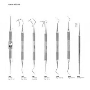 D062 Periodontia instruments hollow curettes scalers columbia zerfing chisel