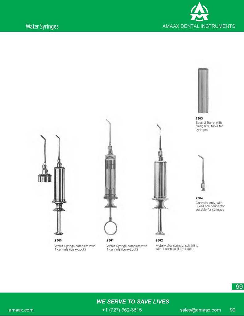 D099 Dental water syringe metal with cannula