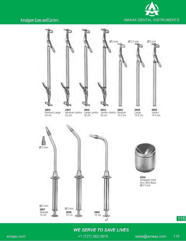 D115 Amangum guns and carriers medium large jumbo amalgam well non skid base