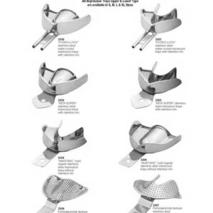D134 Stainless steel impression trays hydro-lock anatomic super perforated total denture