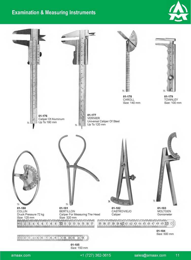 G011 Examination Measuring Instruments Vernier Caroll Townley Collin Bertilon Castroviejo Moltgen