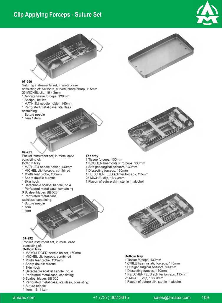 G109 Clip Applying Forceps Suture Set Michel Hegenbarth Wachenfeldt Michelmodif Collin