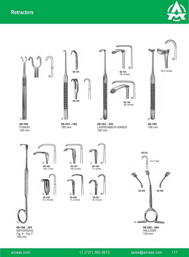 G117 Retractors Fomon Langenbeck Green Meyerding Williger