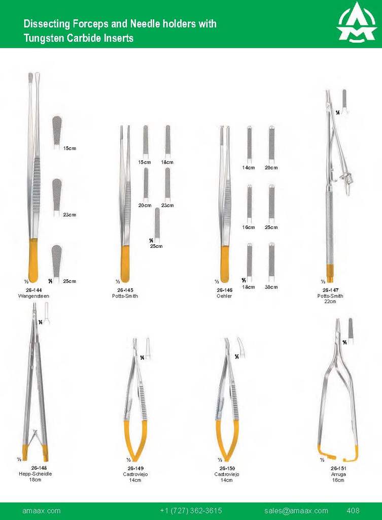 G408 Dissecting Forceps Needle Holders Wangensteen Potts Smith Oehler Heppscheidle Castroviejo Arruga