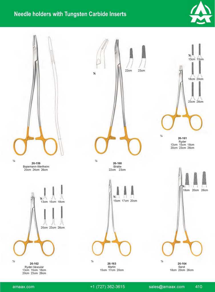 G410 Needle Holders Tungsten Carbide Inserts Bozemann Wertheim Stratte Rydr Vascular Martin Sarot